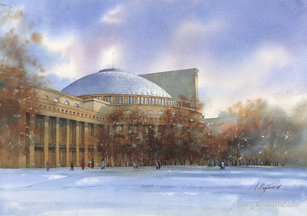 Высотки Новосибирска зимой