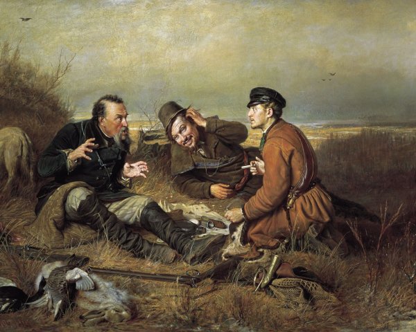 Василий Григорьевич Перов охотники на привале