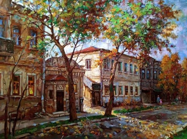 Городской пейзаж Андрей Алексеевич Глинский дом Благовещенского