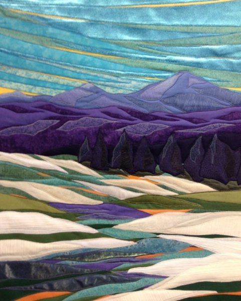 Пейзаж из кусочков ткани