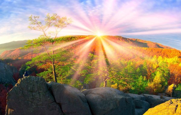 Горы солнце