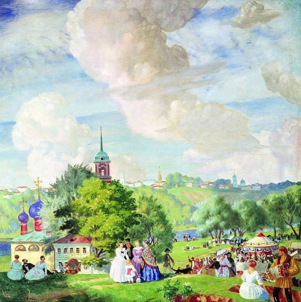 Борис Михайлович Кустодиев, "летний пейзаж", 1922 г.
