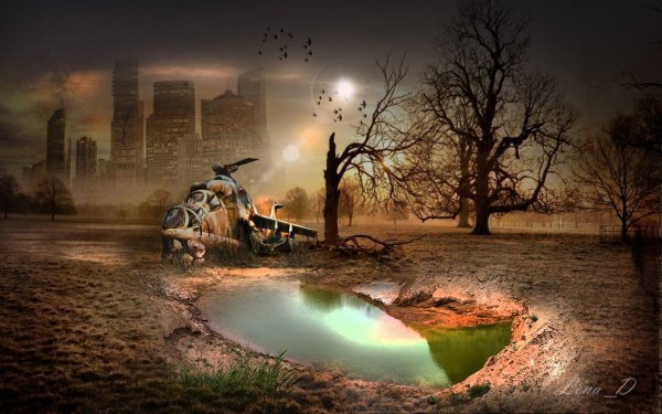 Концепт арт апокалиптический город