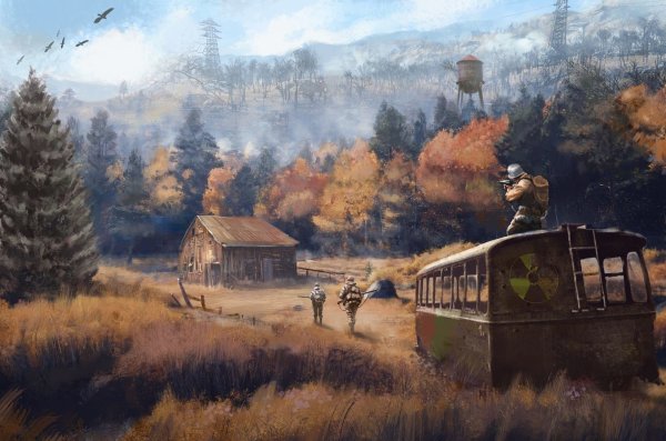 Постап город арт