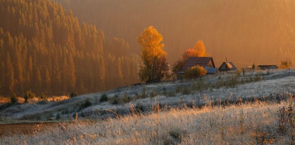 Деревня поздней осенью