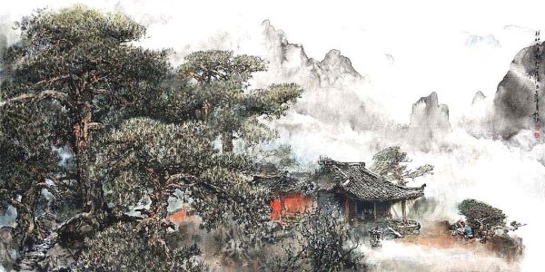 Китайский пейзаж гохуа