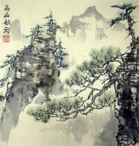 Традиционная китайская живопись гохуа пейзажи