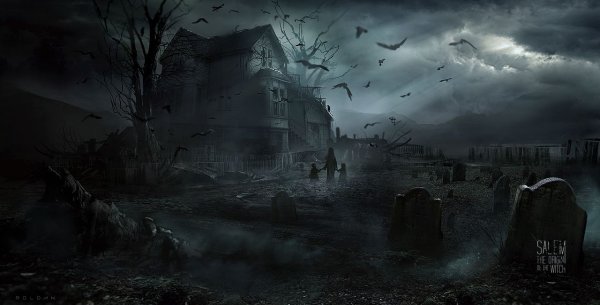 Заброшенное кладбище ночью