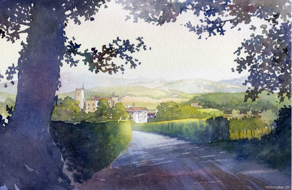 Линейная перспектива пленэр акварелью