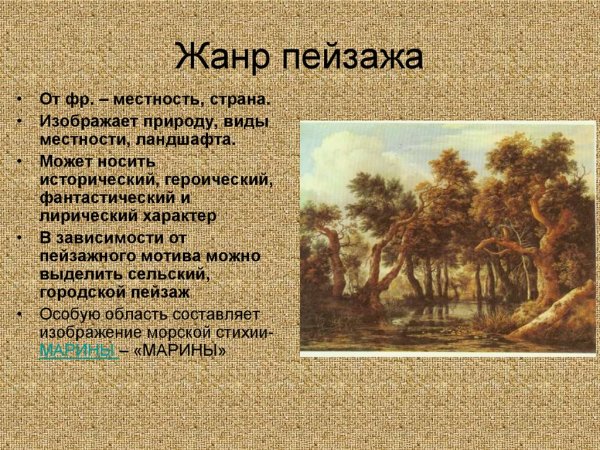 Какие виды пейзажа бывают