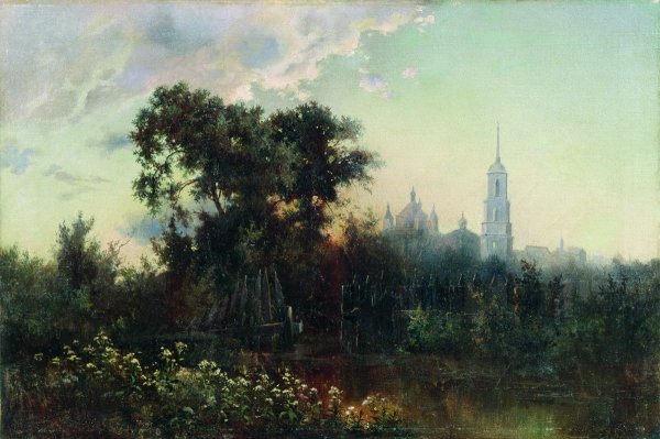 Лев Каменев (1833 – 1886) «пейзаж с избушкой»