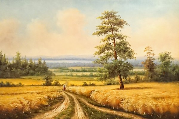 Аркадий Олейник картины пшеничное поле