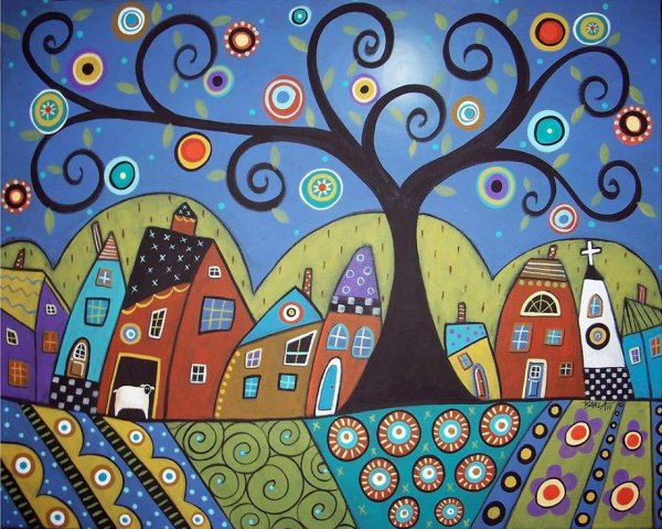 Декоративная композиция пейзаж