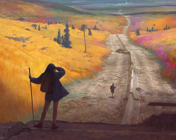 Странник идет по дороге