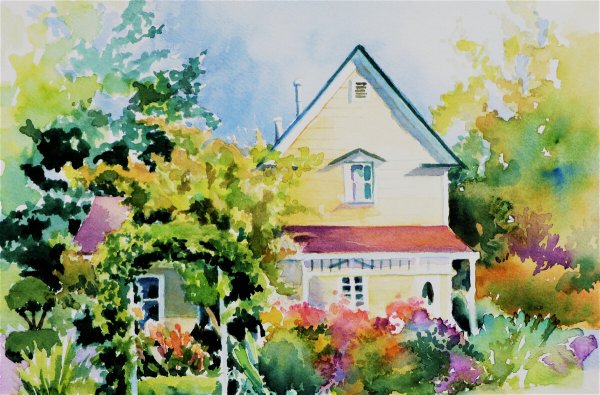 Дом акварелью