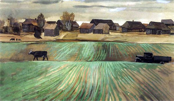 Дейнека Александр Александрович американский пейзаж. 1935