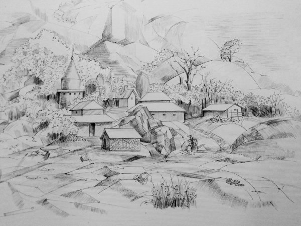 Красивые пейзажи скетчи