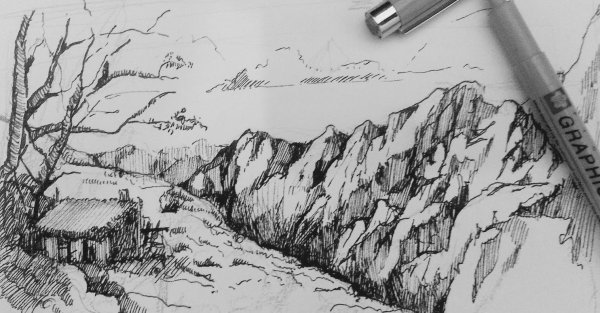 Горы маркерами