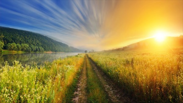 Солнце пейзаж полдень