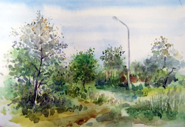 Художник на пленэре Этюд