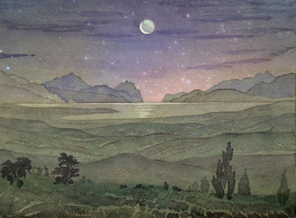 Максим Ливан Волошин акварель