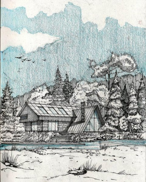 Архитектурный пейзаж Графика