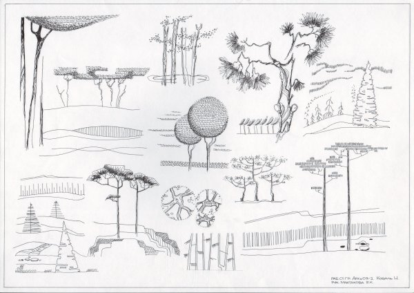 Антураж стаффаж деревья
