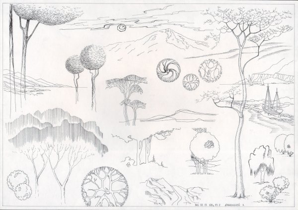 Антураж стаффаж деревья