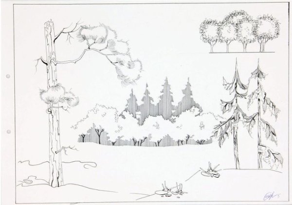 Антураж лес архитектурная Графика