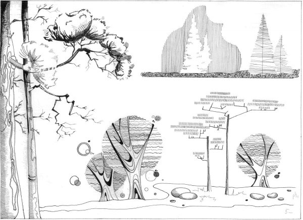 Антураж и стаффаж дерева в архитектурной графике