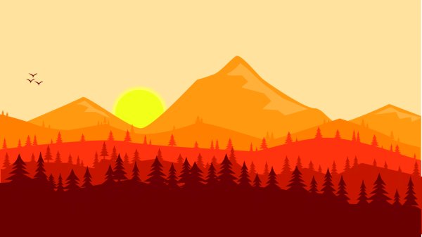 Пейзажи в стиле флэт