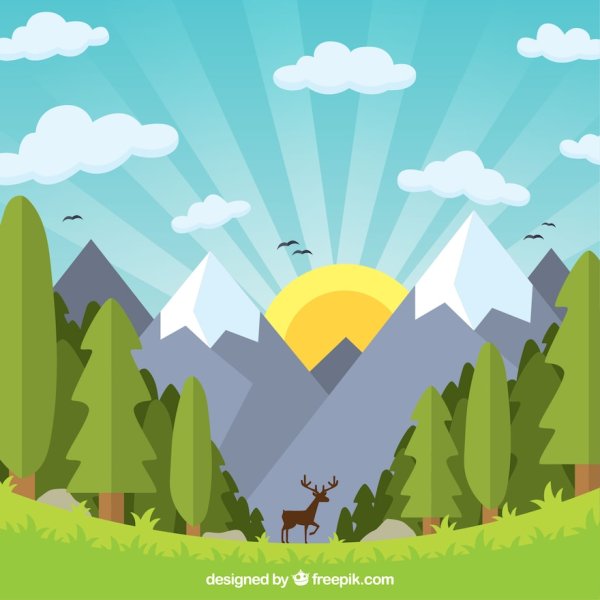 Векторный пейзаж простой