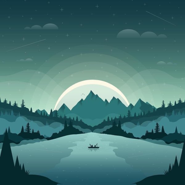 Пейзажи в стиле флэт