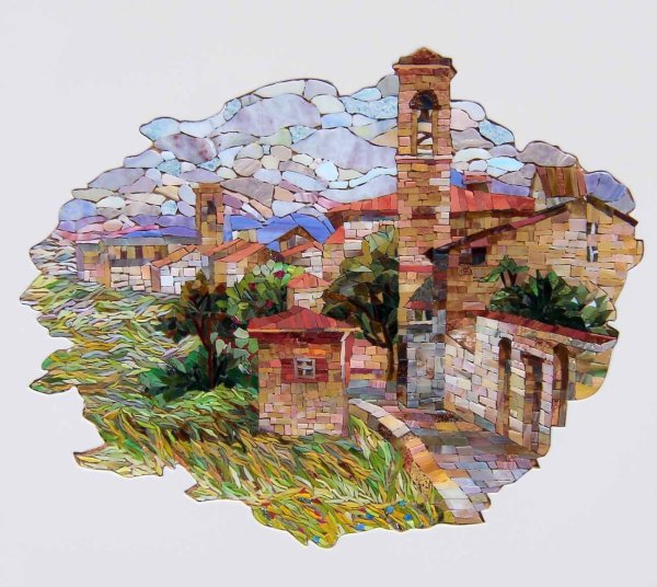 Мозаика пейзаж панно