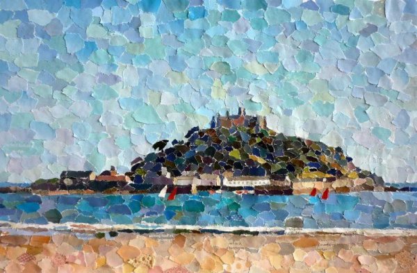 Пейзаж в технике коллаж