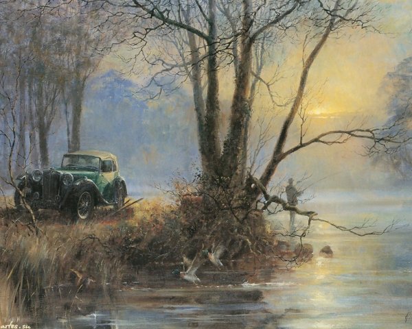 Городской пейзаж с машинами