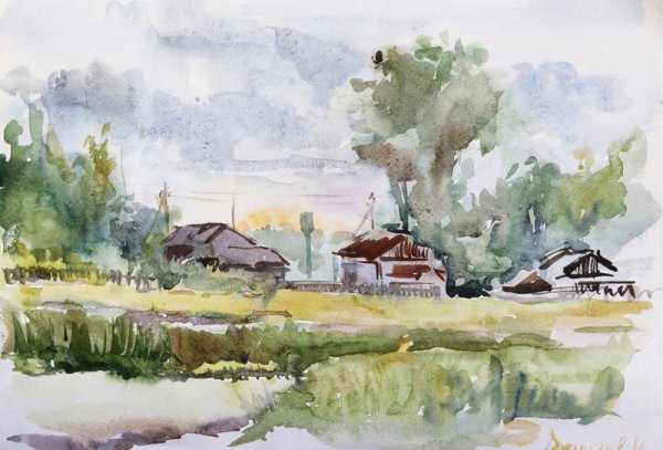 Пленэр этюды акварелью