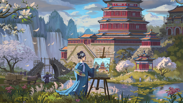 Китай пагода арт