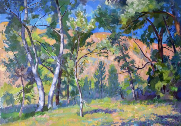 Пейзаж с натуры в красках