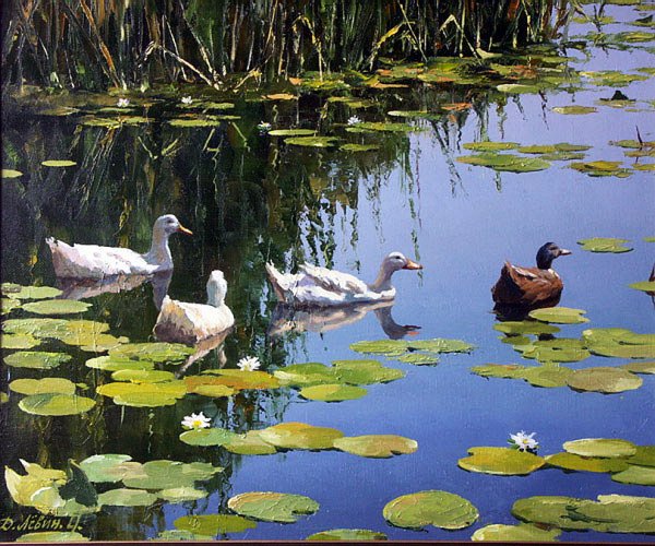 Художник Дмитрий Левин гуси