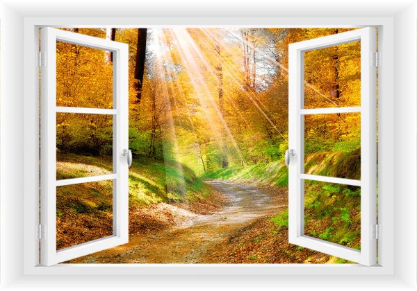 Закат в окне