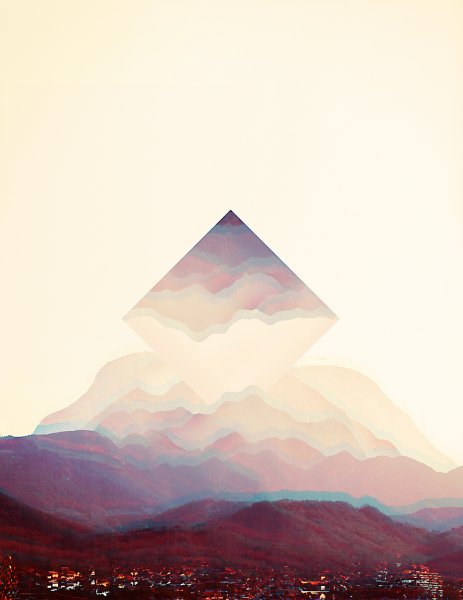 Пейзаж геометрическими фигурами