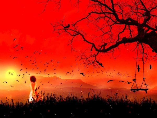 Кровавый закат арт