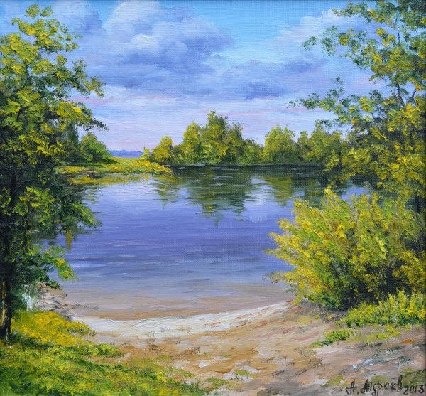 Река мостки рассвет деревня