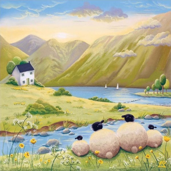 Пейзаж с овцами