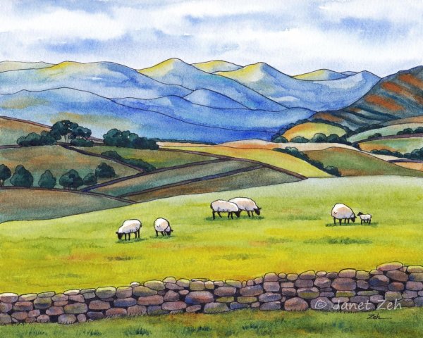 Пейзаж с овцами