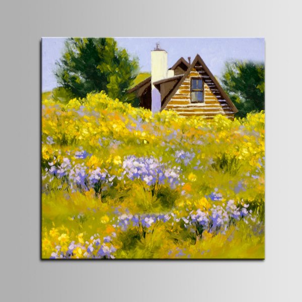 Сельский пейзаж акрилом