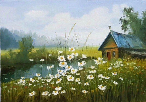 Художник Михаил Бровкин картины дом в деревне