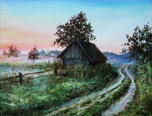 Деревенский пейзаж Базанова
