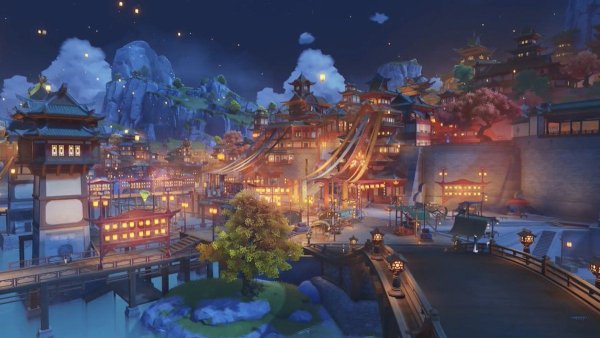 Ли Юэ Геншин фон город